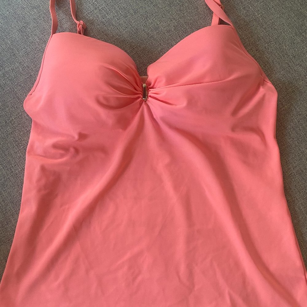 Victoria Secret Push Up Padded Cup Tankini Swim Tankini, Coral, size 34B